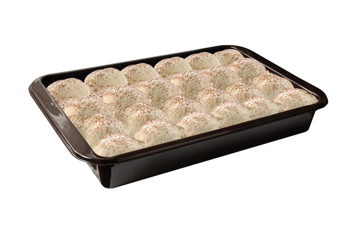 Profiterolky biele plnené krémom a s bielou polevou 1300 g (24 guličiek), mrazené