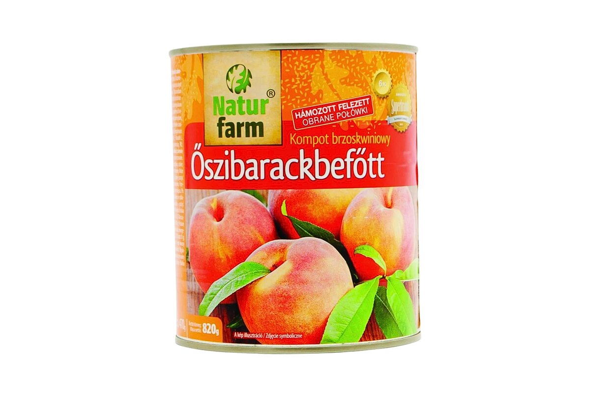 Broskyňový kompót 850 ml plech